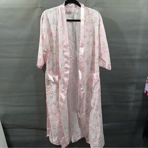 Amanda Stewart Floral Robe Cotton Robe Pockets Size Small Approx 48 Long